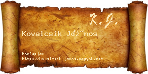 Kovalcsik János névjegykártya